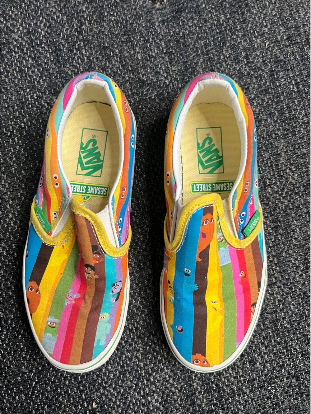 Vans Sesame Street size 1 colorful slip-on sneakers